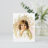 Maud Humphrey：ミスタントーの下の冬の少女 ポストカード (スタンド正面)