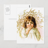 Maud Humphrey：ミスタントーの下の冬の少女 ポストカード (正面/裏面)