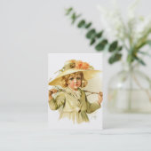 Maud Humphrey: 枝を持つ冬の女の子 名刺 (スタンド正面)