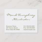 Maud Humphrey: 枝を持つ冬の女の子 名刺 (裏面)