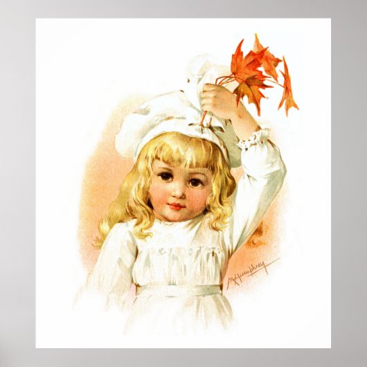 Maud Humphrey:紅葉の秋の女の子 ポスター (正面)