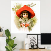 Maud Humphrey：雪玉の冬の女の子 ポスター (ホームオフィス)