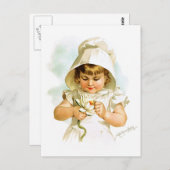 Maud Humphrey: Summer Girl with Water Lily ポストカード (正面/裏面)