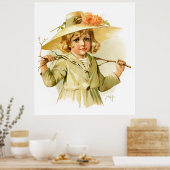 Maud Humphrey: Winter Girl with Branch ポスター (キッチン)