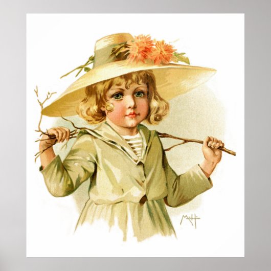 Maud Humphrey: Winter Girl with Branch ポスター (正面)