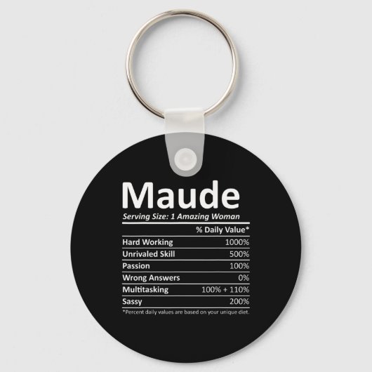 Maude Nutrition 名前入り 楽しいクリスマス キーホルダー (正面)