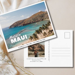Mauiの結婚ビーチ日付はがきを保存 ポストカード