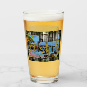 Mauiグラフィックスと溶岩の夕暮れ，ビールグラス タンブラーグラス