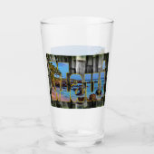 Mauiグラフィックスと溶岩の夕暮れ，ビールグラス タンブラーグラス (正面)