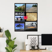 Mauiコラージュと写真と日付 ポスター (ホームオフィス)