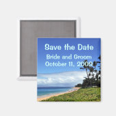 Maui日付のマグネット結婚を保存 マグネット (正面/裏面)