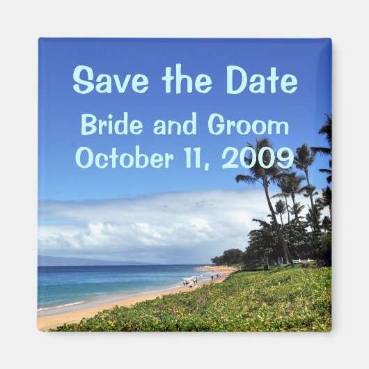Maui日付のマグネット結婚を保存 マグネット (正面)