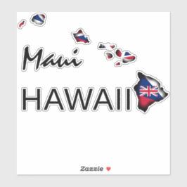 MAUI – ハワイ諸島HI国旗BLK シール