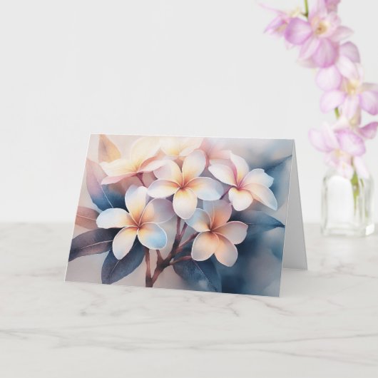 Maui Blush Plumeria Greeting Card カード (蘭)