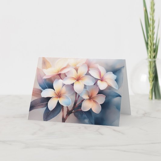 Maui Blush Plumeria Greeting Card カード (正面)