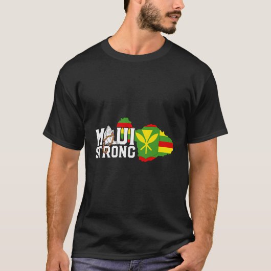 Maui Hawaii向祈けStrong Maui Wildfireサポート Tシャツ (正面)