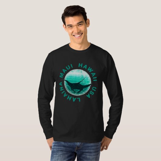 Maui Hawaii DIVING Lahaina Manta Tシャツ (正面フル)