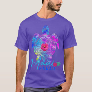 Maui Hawaii Hawaiian Tie Dye Sea Turtle Vacation S Tシャツ
