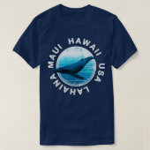 MAUI Hawaii Humpback Whale Lahaina Hawaiian Tシャツ (デザイン正面)