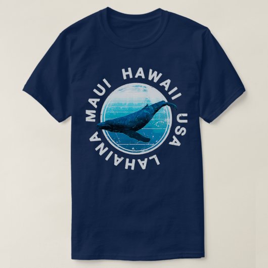 MAUI Hawaii Humpback Whale Lahaina Hawaiian Tシャツ (デザイン正面)