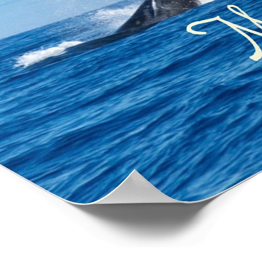 Maui Hawaii Ocean Whale Tail ポスター (角)