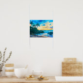 Maui Hawaii Oil Paint Illustration travel ポスター (キッチン)