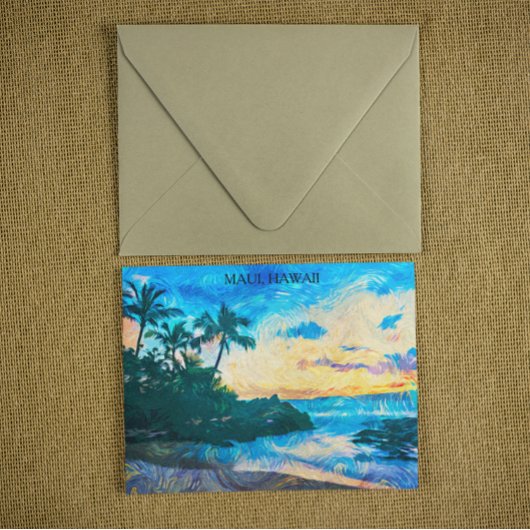 Maui Hawaii Oil Paint Illustration travel ポストカード