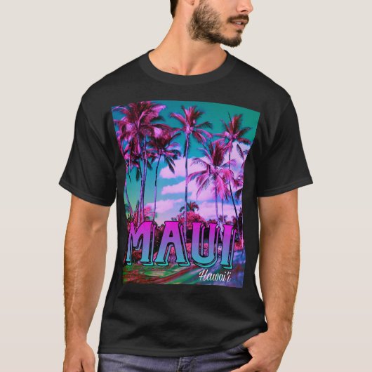 Maui Hawai'i Palm Trees T-shirt Tシャツ (正面)