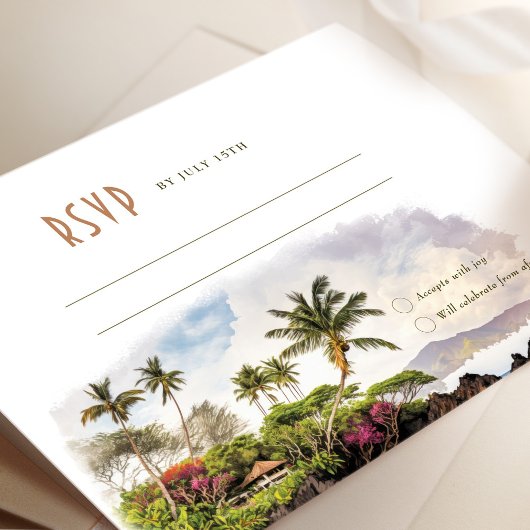 Maui Hawaii RSVPの結婚挿入先 招待状