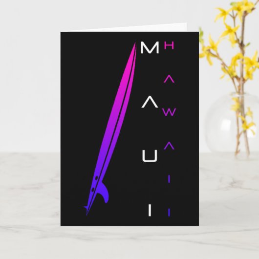 Maui Hawaii - Surfing - Beach - Stylish Maui _1  カード (黄色い花)