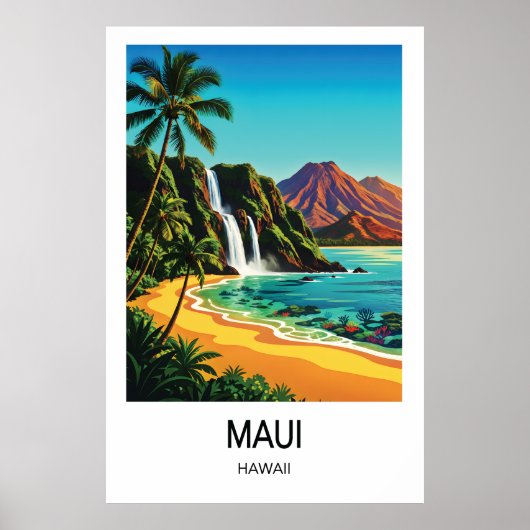 Maui, Hawaii Travel Poster ポスター (正面)