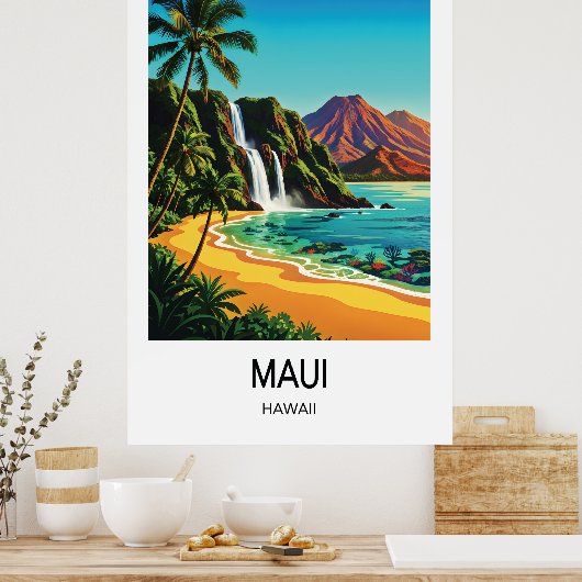 Maui, Hawaii Travel Poster ポスター (キッチン)