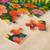 Maui Hawaii Tropical Coastline Retro Travel ジグソーパズル (側面)