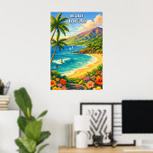 Maui Hawaii Tropical Coastline Vintage Travel Art ポスター (ホームオフィス)