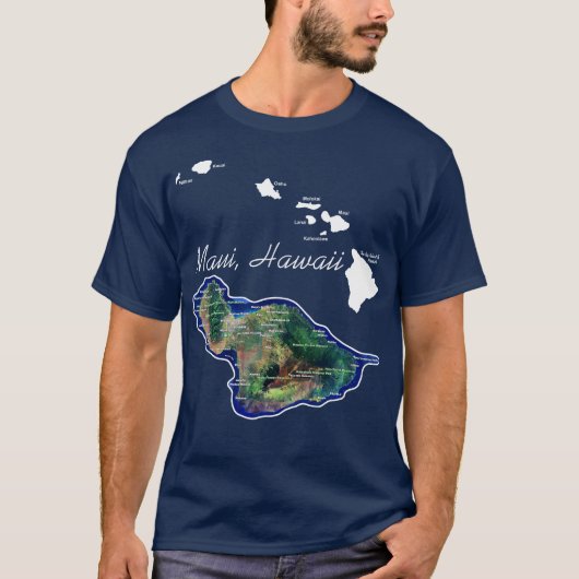 Maui Hawaii With Hawaiian Islands Tシャツ (正面)