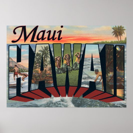 Maui, HawaiiLarge Letter ScenesMaui, HI ポスター (正面)