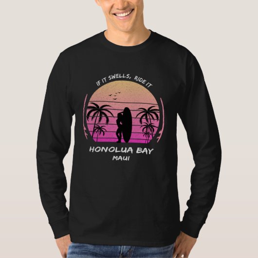 Maui Honolua Bay Surf Palms Hawaii Waikiki Sea Sou Tシャツ (正面)