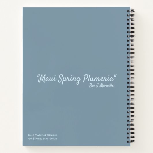 Maui Spring Plumeria Notebook ノートブック (裏面)