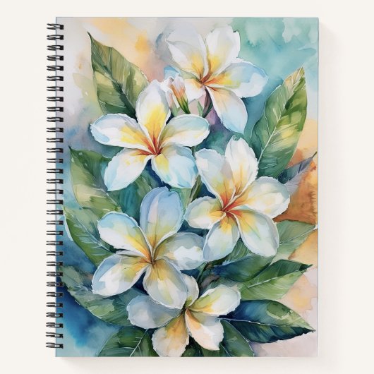 Maui Spring Plumeria Notebook ノートブック (正面)