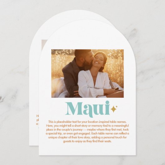 Maui Table Number 招待状 (正面/裏面)