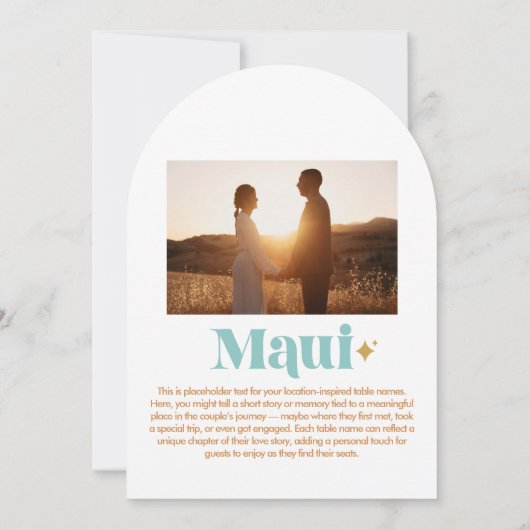 Maui Table Number 招待状 (裏面)