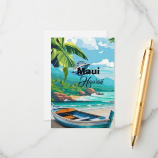 Maui Travel Postcard Art, Maui Hawaii Travel Postc エンクロージャーカード