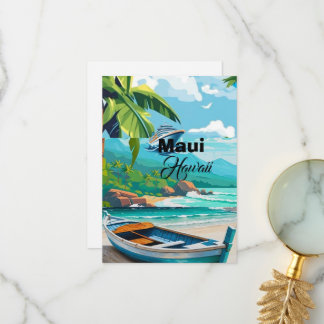 Maui Travel Postcard Art, Maui Hawaii Travel Postc サンキューカード