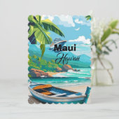 Maui Travel Postcard Art, Maui Hawaii Travel Postc シーズンカード (スタンド正面)