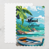 Maui Travel Postcard Art, Maui Hawaii Travel Postc シーズンカード (正面/裏面)