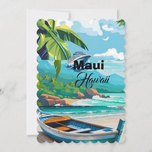 Maui Travel Postcard Art, Maui Hawaii Travel Postc シーズンカード (正面)
