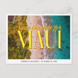 Maui Wedding Save the Date Retro Hawaii ポストカード