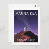 Mauna Kea Observatory Starry Sky Retro Poster  ポストカード (正面/裏面)
