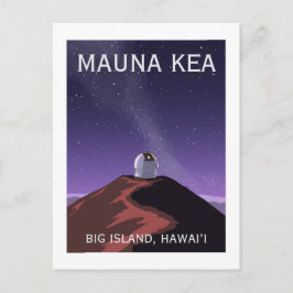 Mauna Kea Observatory Starry Sky Retro Poster  ポストカード