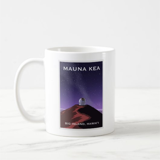 Mauna Kea Starry Sky Retro Poster Mug コーヒーマグカップ (左)